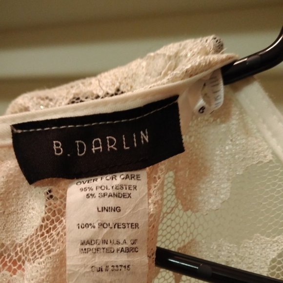 B. Darlin Beige Lace Bodycon Dress - Picture 3 of 4